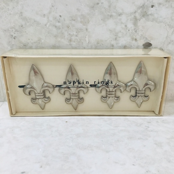 Pier 1 Other - PIER 1 Napkin Rings Fleur de Lis NWT Set of 4